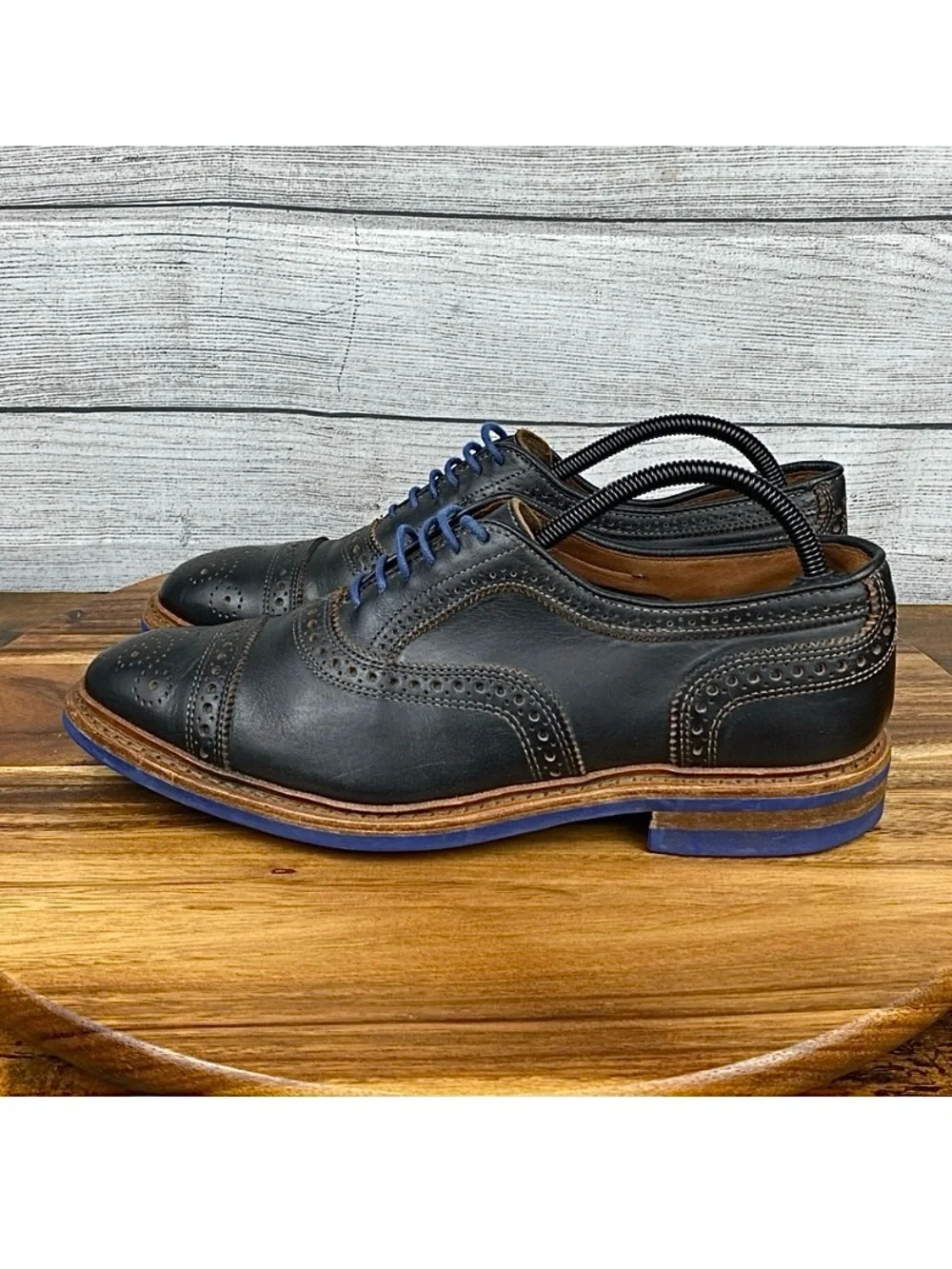 Allen Edmonds Strandmok Cap Toe Oxford Dainite Rubber Sole Black Leather Men’s 9